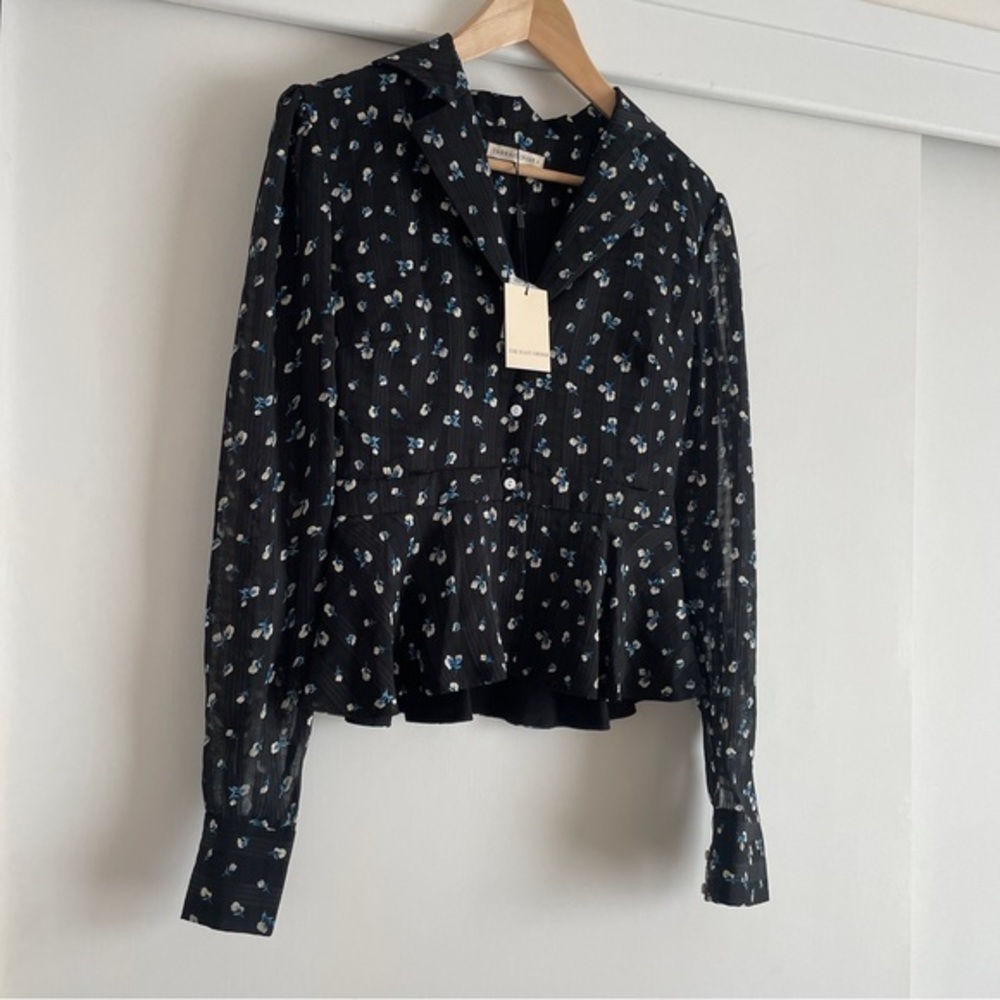 NWT EAST ORDER Sea Flower Ami Blouse w/ Long Sleeves - Picture 4 of 9